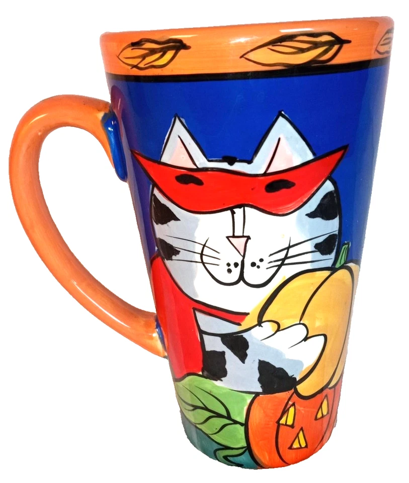 Taza de café de cerámica Catilla Latte Halloween gatos Jack-O'-Lantern bruja luna Foto 2 de 4