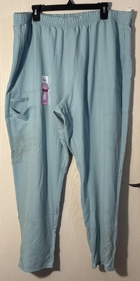 NWT Womens Green ScrubStar Premium Scrubwear Hybrid Pant Scrub Bottom Size 2XL