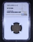 1873 Indian Head Cent (Open 3) - 1c NGC VF25 BN - Brown - Original Surfaces!