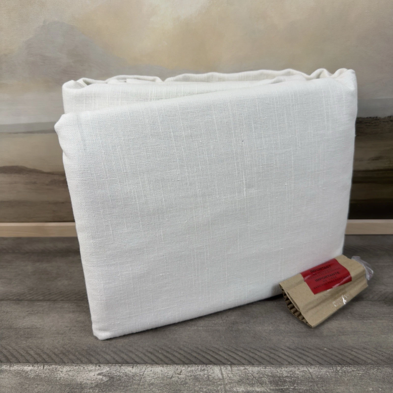 Pottery Barn Emery Blackout Linen Cotton Curtain Drape 50”x108” Ivory NWOT