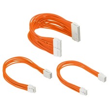 Power Supply Extension Cable Kit 30cm, ATX 24-P EPS 8-P PCI-E 8-P, Orange White