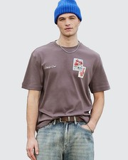 River Island Mens T-Shirt The Real Hackney Dave Purple Floral Crew Neck Tee Top