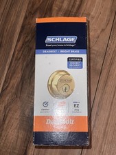 Schlage Polished Bright Brass Double Cylinder Deadbolt Door Lock