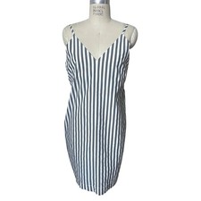 Everlane Striped Gray & White Cotton Strappy Sundress Size 6