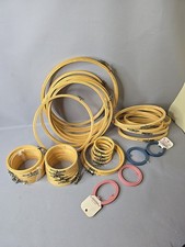 Lot of 36 Coats  Clark 2 12" 6 10" 14 4" 5x9 Oval Wooden Embroidery Hoops