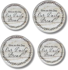 Range Kleen Give Us This Day Set of 4 round Electric Range Burner Covers - Decor