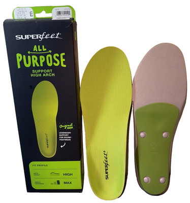 Superfeet All Purpose Support High Arch - Max Insole Thickness US size 9.5-11 E