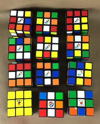 Lot of 12 Rubik's Cube 3x3 brain teaser Twisty Puzzles 9 Stickerless 3 Stickered