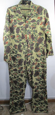 VTG Cabelas Duck Camo Coveralls Mens XX LT Duck Hunter Jump Suit Cotton USA Made