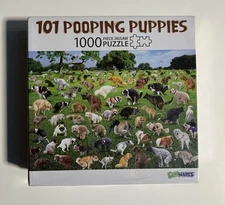 101 Pooping Puppies 1000 Piece Jigsaw Puzzle Funwares Dog Lover NIB Sealed