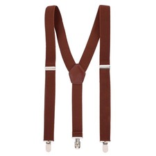 CTM Men's 1 3/8 Inch Wide Elastic Clip End Suspenders