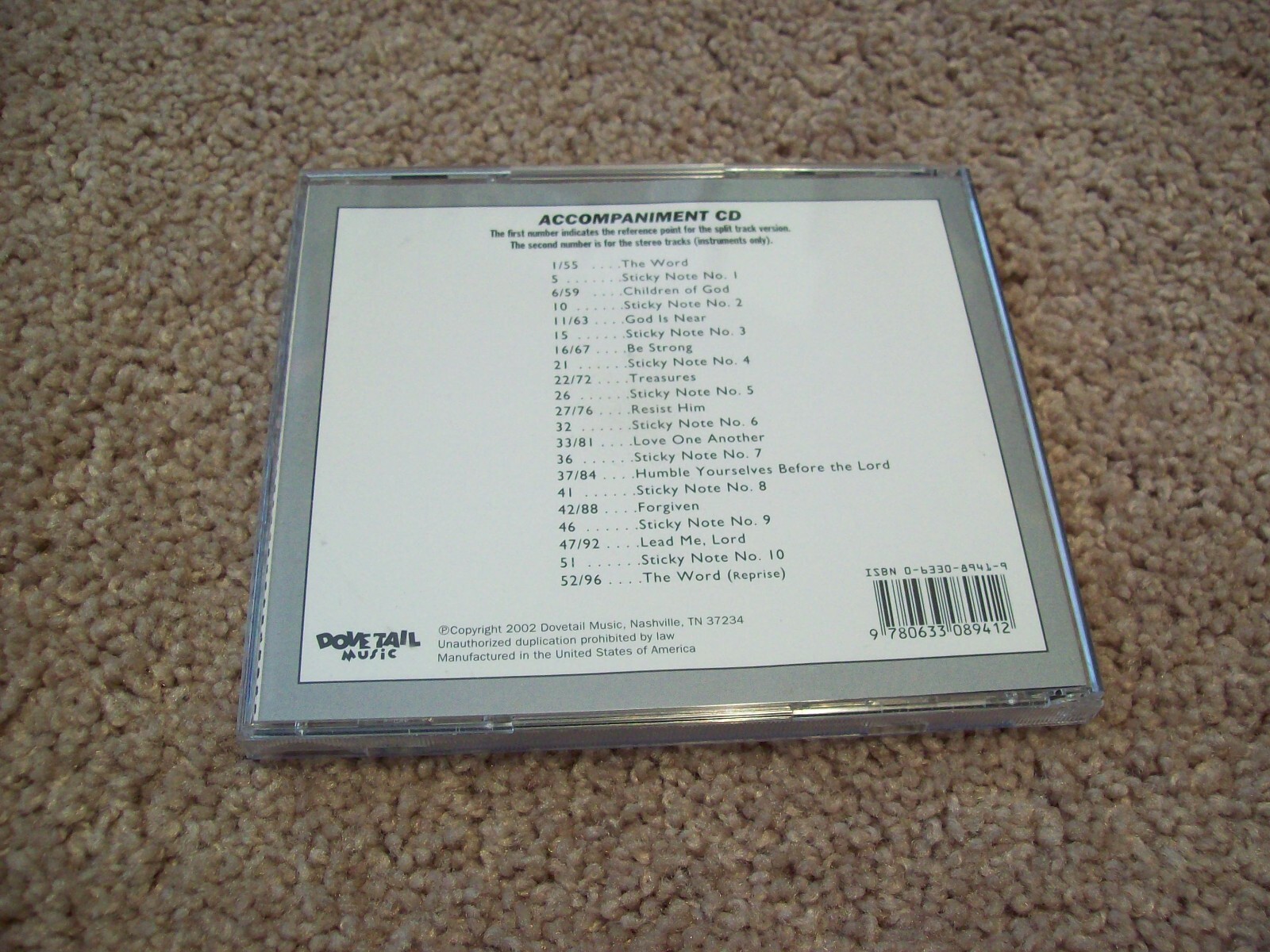 Sticky Notes and Bible Quotes Dennis & Nan Allen Accompaniment Split-Track CD-image