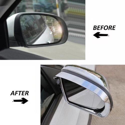 Pair Rearview Mirror Rain Eyebrow Frame Chrome Trim For Jeep Compass 2017-2025 - Bild 2 von 12
