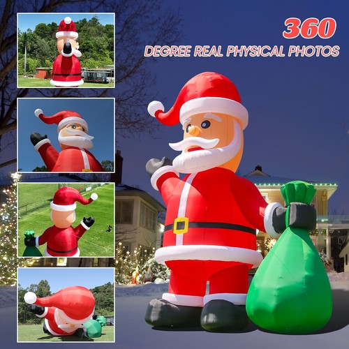 6M/8M/10M Giant Inflatable Santa Claus w/Blower For Christmas Outdoor Yard Decor - Picture 6 of 17