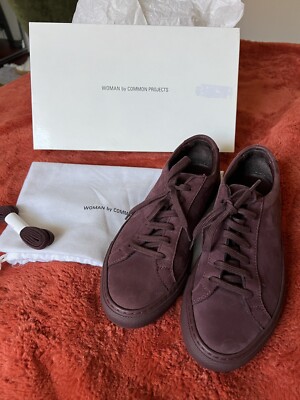 Common Projects Burgundy Suede Women s Achilles Sneaker Sz 37!