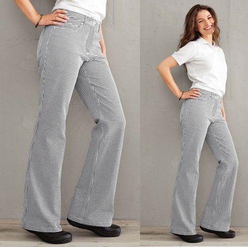 100% Algodón Mujer Damas Chef Panadero tousers Pantalones Pantalones  Cuadros Negro/Blanco T42 | eBay