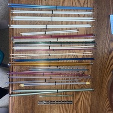 Large Lot Of Paired Knitting Needles BOYE Hero Bates England