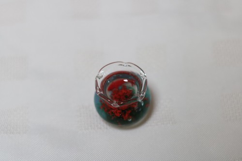 Dollhouse - Miniature Glass Fish Bowl Aquarium - 1:12 Doll House - Red - NEW - Picture 4 of 4