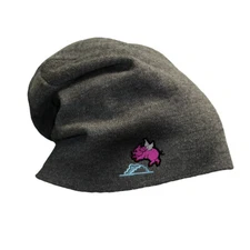 Slouchy Beanie for Men Flying Pig over Cloud Embroidery Cotton Women Skull Cap