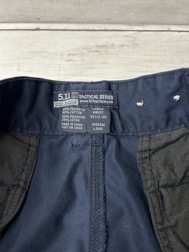 511 Tactical Pants Mens Large Long Blue Navy Style 74004 Twill TDU Cargo Pockets - Picture 6 of 11