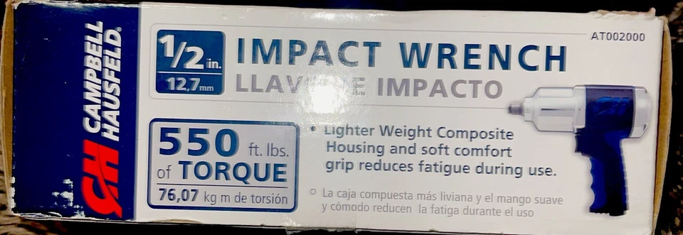 Llave de impacto para compresor de aire Campbell Hausfeld 1/2" 550 ft lb Foto 2 de 4