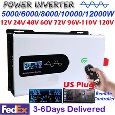 5000W 8000W 10000W 12000W Pure Sine Wave Inverter 12V 24V 48V 60V 72V 110V 220V