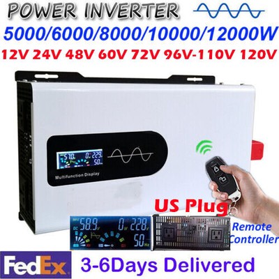 5000W 8000W 10000W 12000W Pure Sine Wave Inverter 12V 24V 48V 60V 72V ...