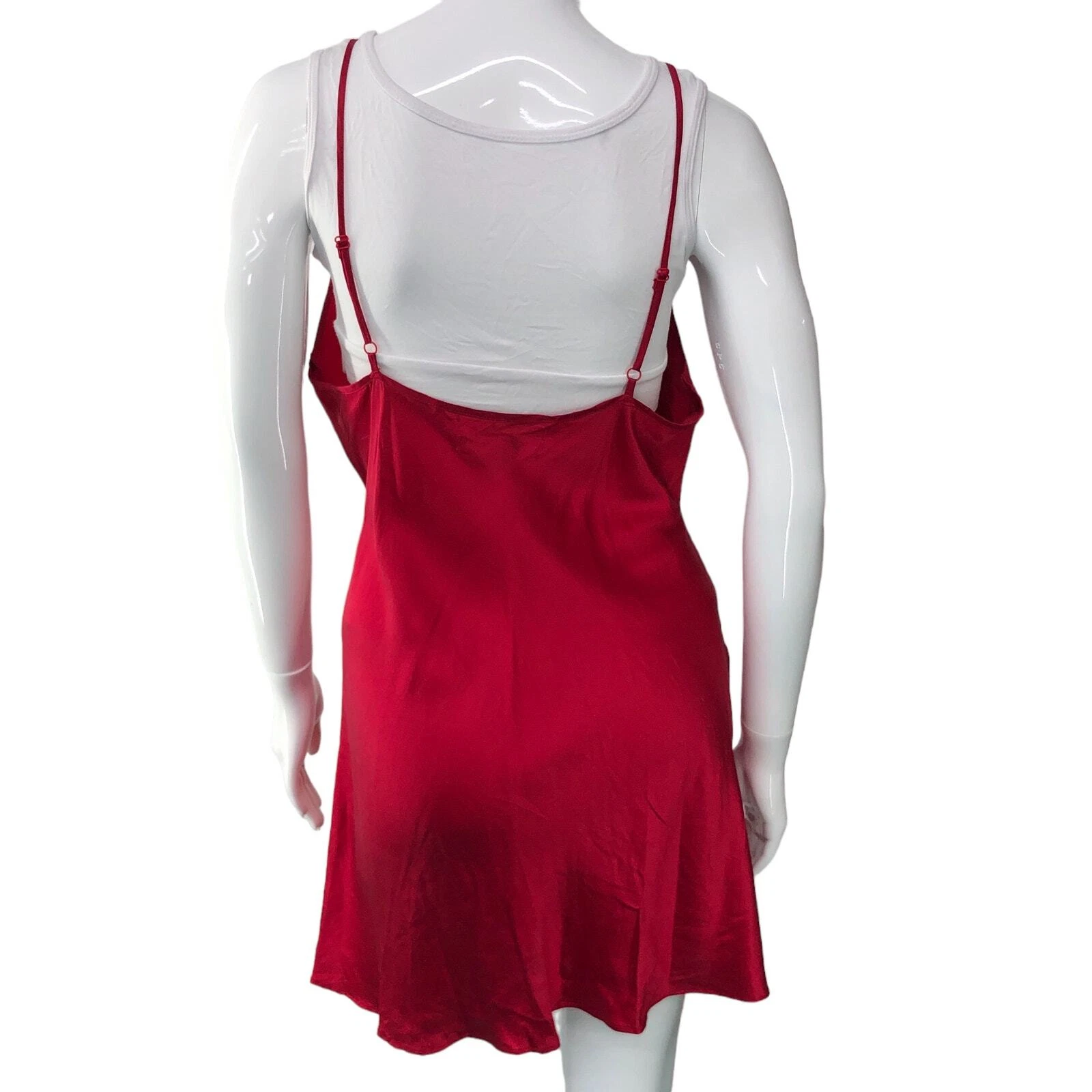 UNDERCOVER Abito Victoria Secret donna taglia M rosso slip camicia seta Y2K spalline regolabili