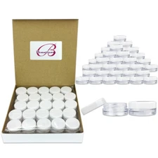 1000 Pieces 3 Gram/3ML White Plastic Makeup Cosmetic Salve Sample Jar Containers