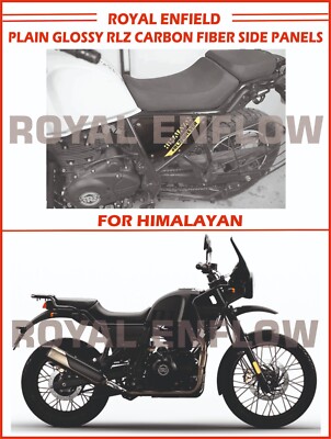 Royal Enfield Plain Glossy RLZ Carbon Fiber Side Panels For Himalayan - Exp Ship