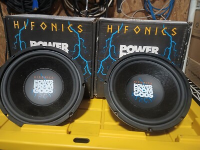 Rare VTG Old School Hifonics 10'' Subwoofer Pair Car Audio Stereo Subs Viii Vii X