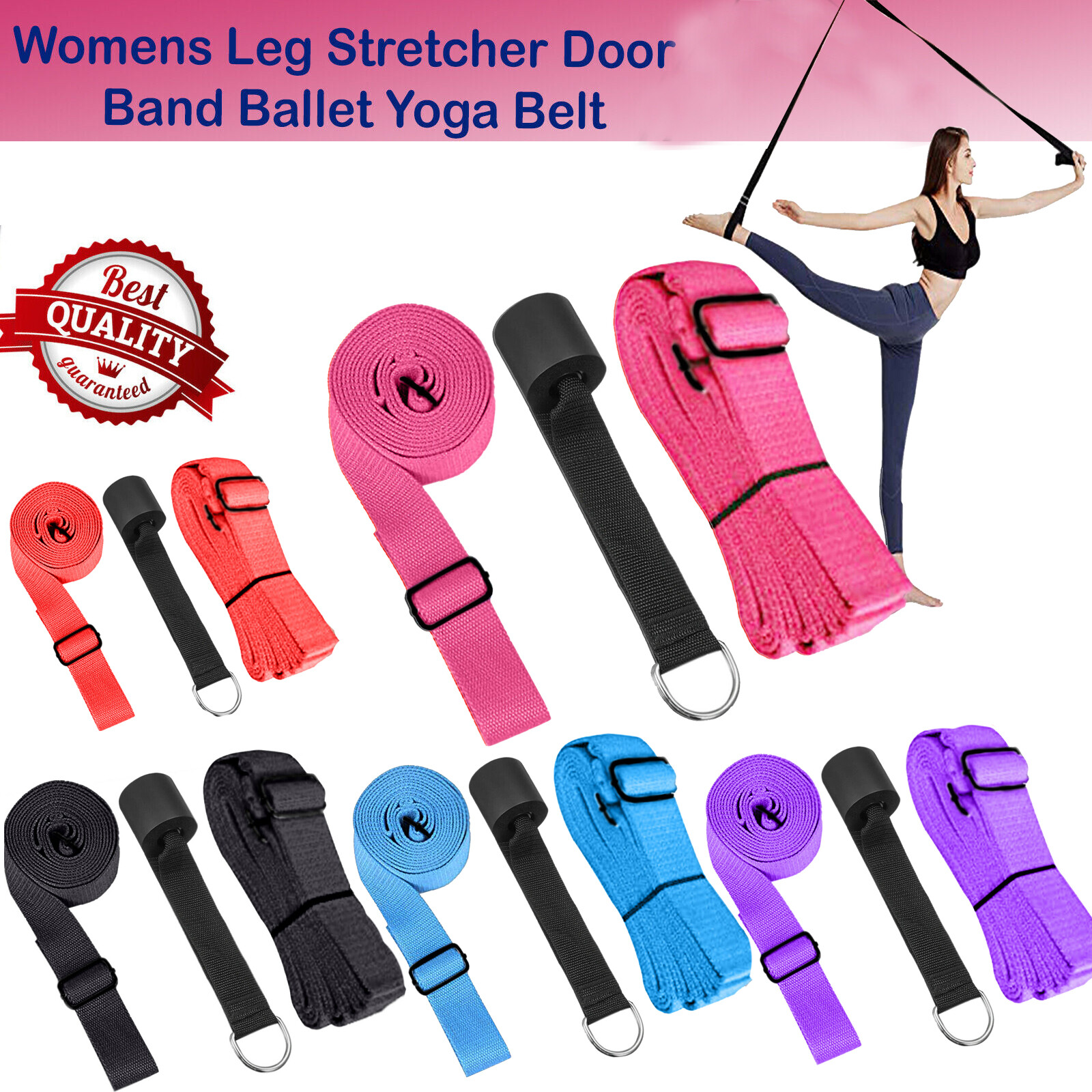 Conjunto Estirador Pierna Correa Danza Yoga Gimnasia Cinturón Puerta Flexibilidad Elástico