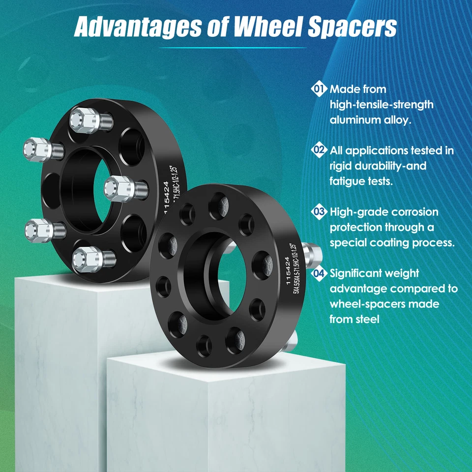 4PC 1.25" Hubcentric 5x4.5 5x114.3 Wheel Spacers for Jeep Wrangler Jeep Liberty - Image 4 of 4