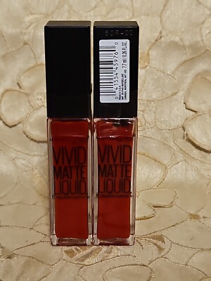 2-Maybelline-Color Sensational-Vivid Matte Liquid Lipstick-35 REBEL RED-NEW!