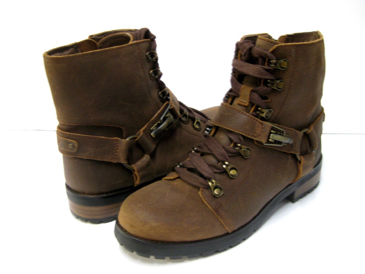 UGG FRITZI LACE UP WOMEN BOOTS LEATHER CHIPMUNK US UK