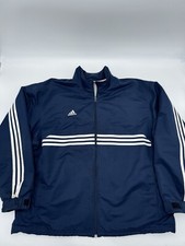 Vintage Y2K Adidas Originals Warm Up Track Jacket Blue Striped Skater Size Large