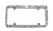 Chunky Mix Ab Clear Crystal Rhinestone License Plate Frame 4 Screw Holes Bling Chunky Mix Ab Clear Crystal Rhinestone License Plate Frame 4 Screw Holes Bling