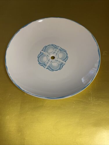 Southern Living Garden Gate Water Color White & Blue Stoneware 3 Tier CAKE STAND - Picture 4 of 10