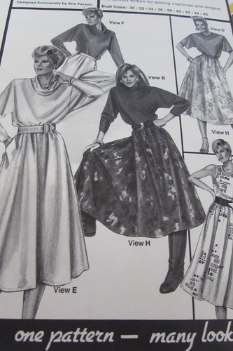 1986 STRETCH SEW The Traveler dress, skirt, blouse sew pattern BUST SIZES 30-46 - Picture 2 of 7