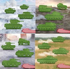 VIB 4 sets Flat Toy Soldiers Tanks. 16 figures . Scale 1:48