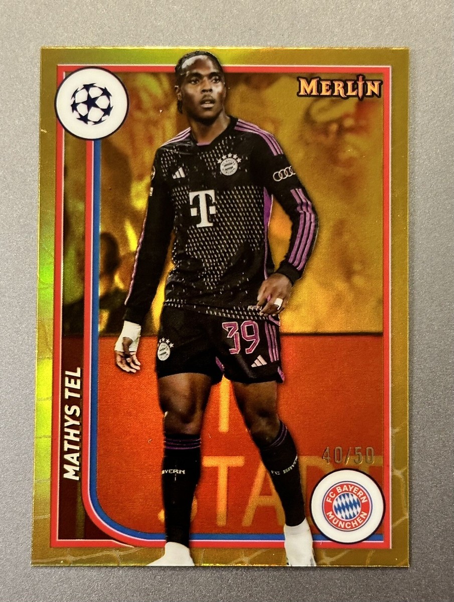 2023-24 Topps Merlin UEFA Mathys Tel #46 Gold Refractor 40 2023-24 Topps Merlin UEFA Mathys Tel #46 Gold Refractor 40