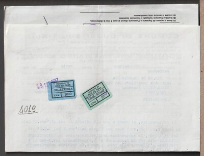 4019 - MUNICIPAL STAMPS ON DOCUMENT BUSSI SUL TIRINO (PESCARA)
