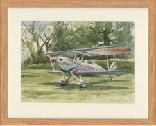 Ronald Homes - Gerahmtes Aquarell Von 1994, Union Jack-Doppeldecker