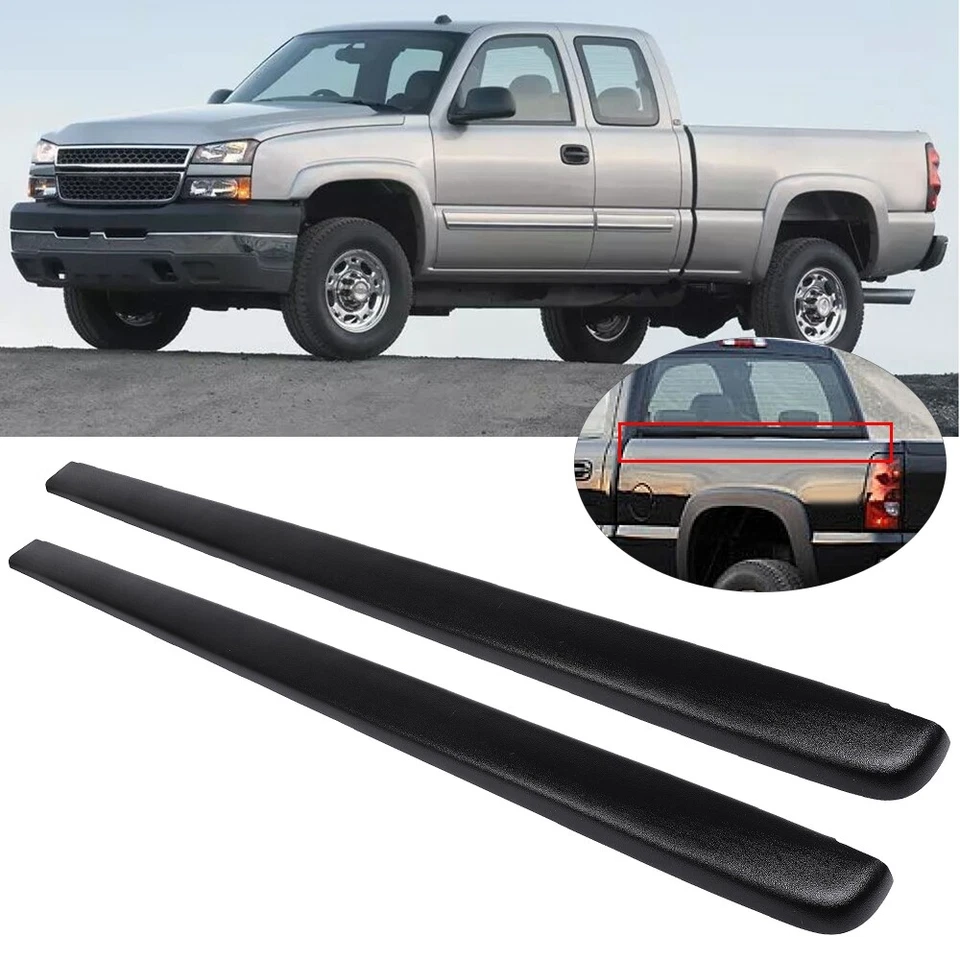 2pcs For 1999-2006 Chevy Silverado GMC Sierra 1500 Truck Bed Rail Caps w/o Holes Foto 2 de 4