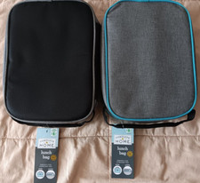 Insulated Lunch Bag Tote Lot Black Blue Gray Zipper Handle Reusable Work School