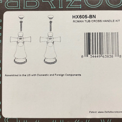 Brizo HX605-BN Baliza Brushed Nickel Roman Tub Cross Handle Kit