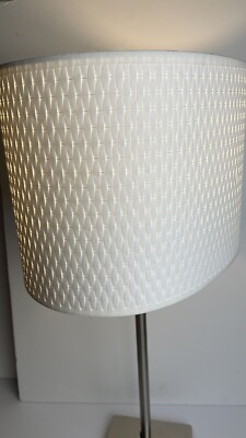 IKEA Alang White Woven Shade Table Lamp Discontinued Tested | eBay