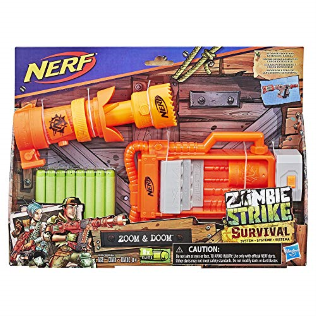 Nerf Zoom & Doom Zombie Strike Survival Combat Blaster Hasbro New
