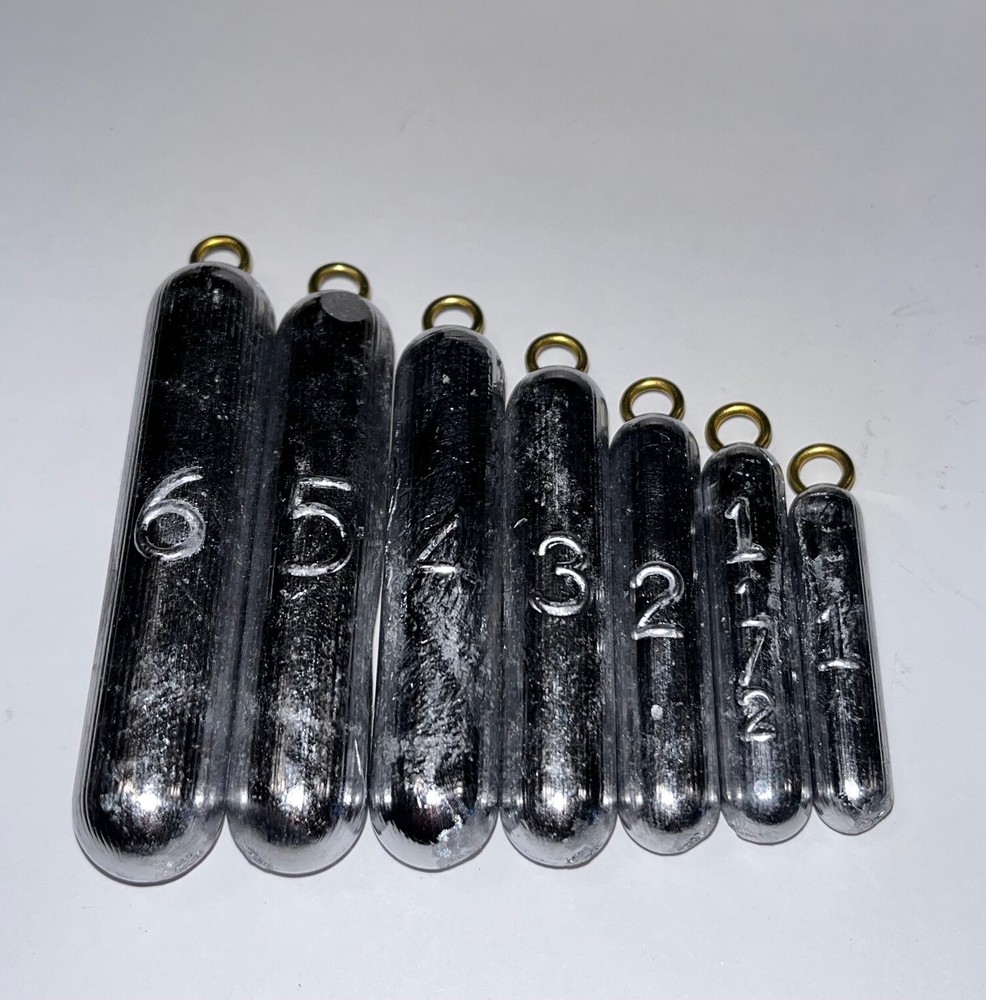 Pencil Sinker Bottom Bouncer Weight - 1 oz, 1.5 oz, 2 oz, 3 oz, 4 oz, 5 oz, 6 oz Pencil Sinker Bottom Bouncer Weight - 1 oz, 1.5 oz, 2 oz, 3 oz, 4 oz, 5 oz, 6 oz