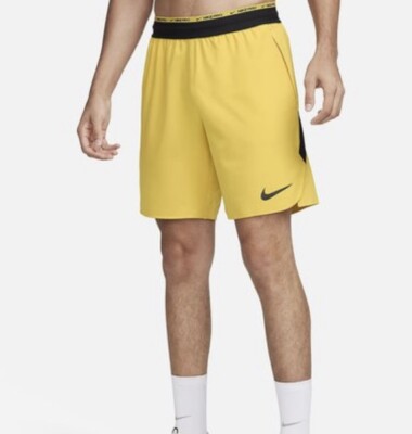Nike Men s Sz M Pro Dri-FIT Flex Rep 9'' Training Shorts Yellow DD1700-709 Black
